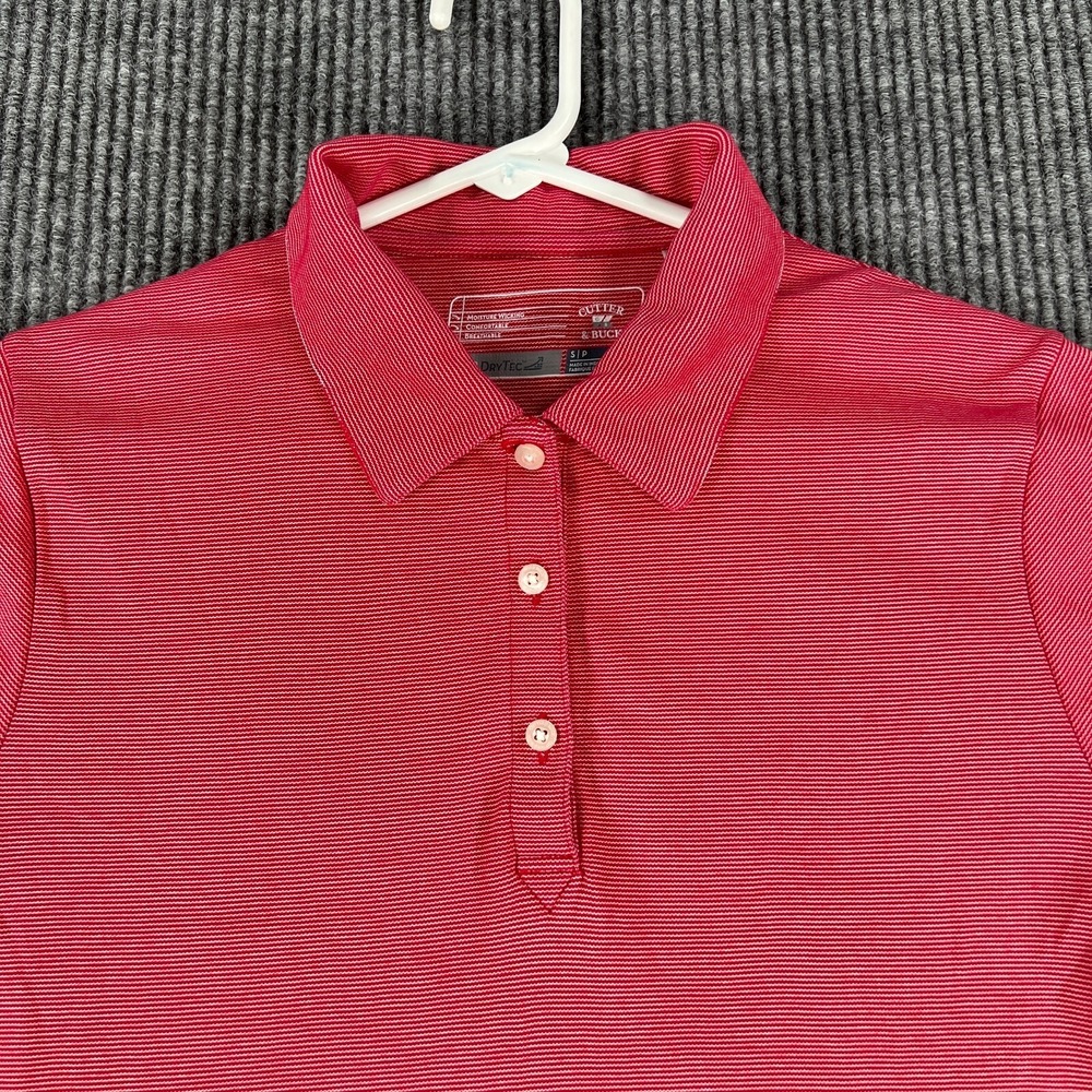 Cutter & Buck Polo Shirt Womens Small Red Short Sleeve Golf Outdoor Casual‎
